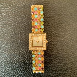 *NEW BATTERY* Peugeot rhinestone bracelet watch